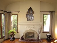 Custom Masonry Plaster Fireplace with tile 