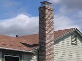 Clay brick chimney mixed colors
