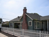 Clay brick chimney with corbelling