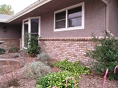 Custom masonry brick wainscot
