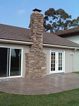 Rustic stone veneer chimney - Click here for larger view 