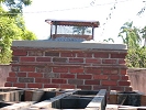 Custom Masonry Brick Chimney  - new chimney cap and spark arrestor