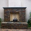 Custom Masonry True Stone Outdoor Fireplace