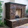Custom Masonry True Stone Outdoor Fireplace
