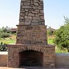 Rustic Outdoor Stone Fireplace