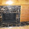 Marble Face Fireplace and hearth - custom wood mantel and surround