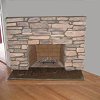 Stone Face Fireplace - Eldorado Sawtooth Rustic Ledge