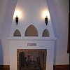 Spanish Style Plaster Fireplace with batchelder tile