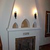 Spanish Style Plaster Fireplace with batchelder tile