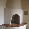 Kiva Style Rumford Fireplace with spanish tile hearth